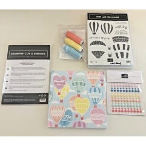 Stampin' Up! Set Hot Air balloons Stamps Twine Paper Dots NEW! Summer Retired